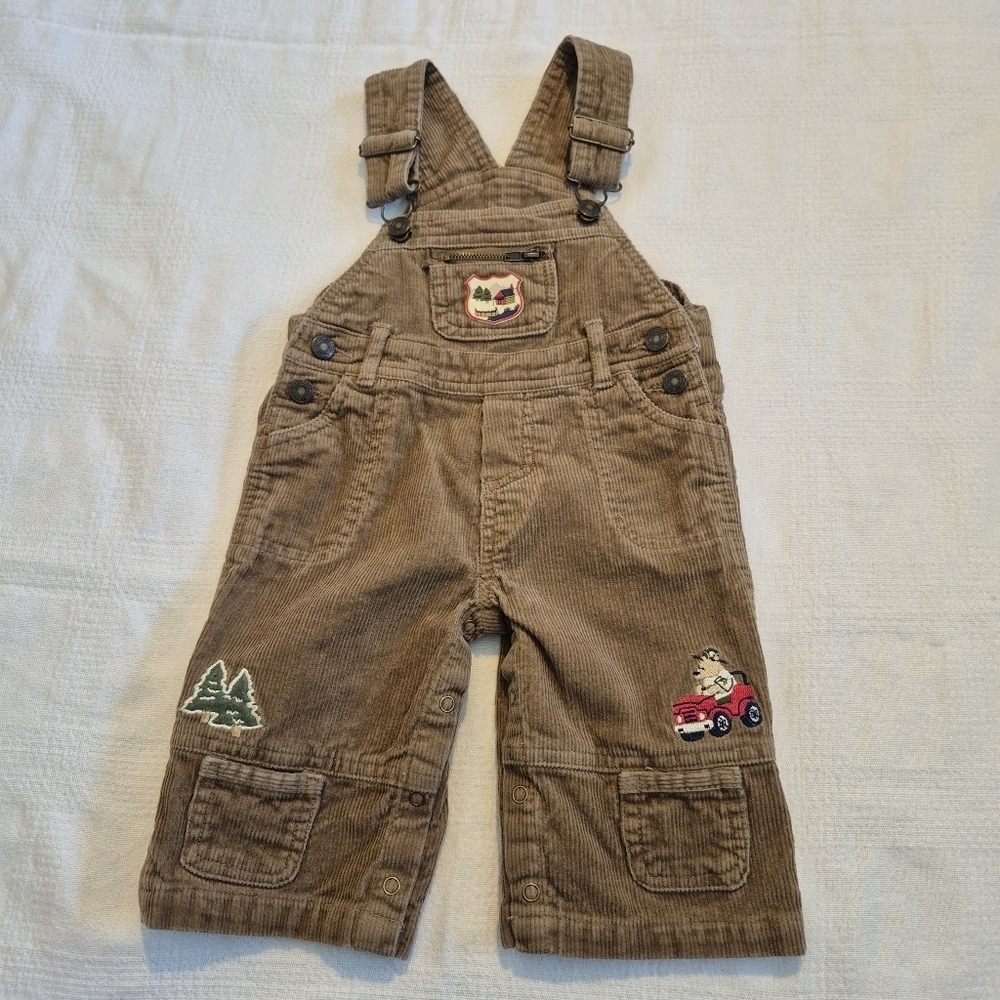 Vintage Buster Brown boys 3-6 months corduroy overalls embroidered VGUC